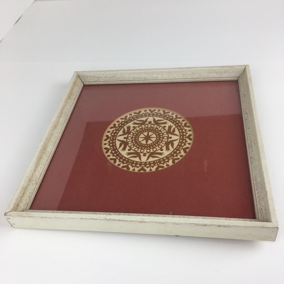 Cut Paper Design Stencil Matted Framed Picture Birds Heart Star Handcrafted VTG - Picture 8 of 11